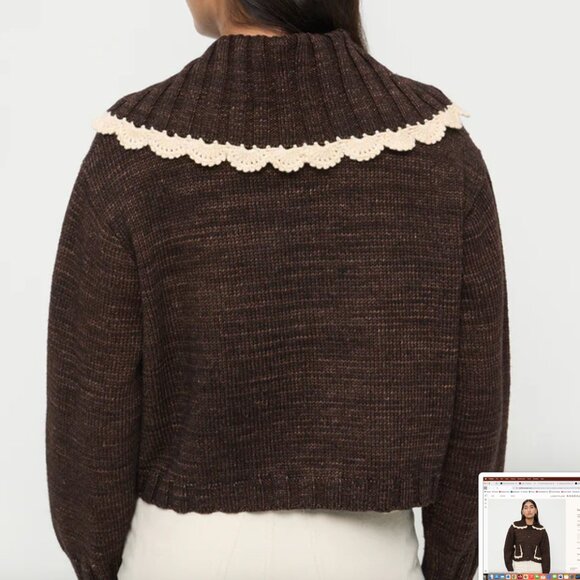 Loeffler Randall Lo Brown / Cream Cardigan, Small, NWOT - Picture 3 of 5